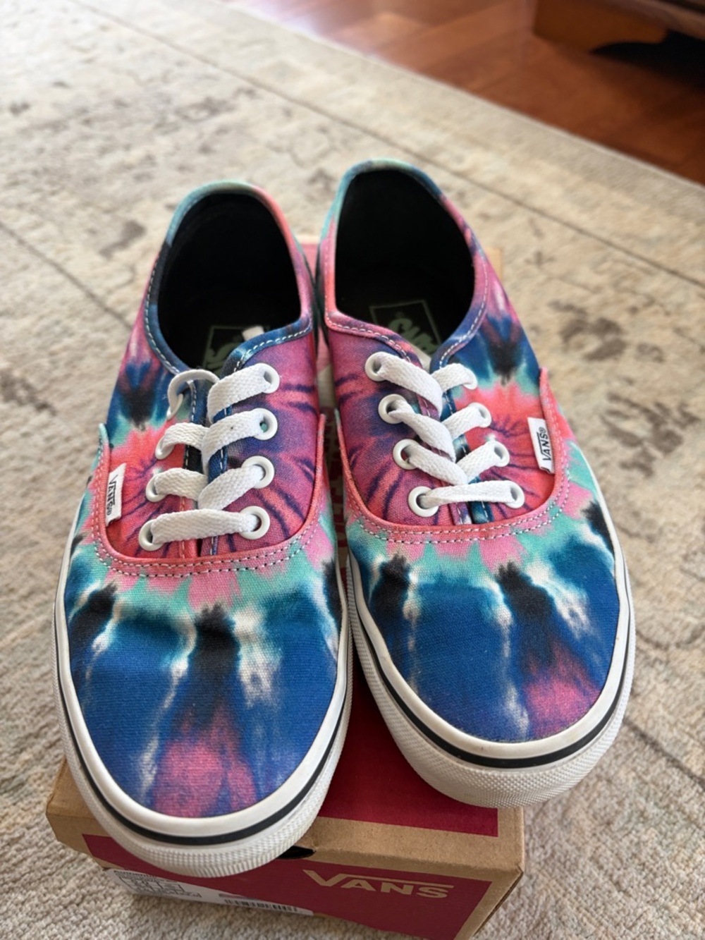 Vans Kids Tie-Dye Canvas Sneakers - Blue, Pink, Teal